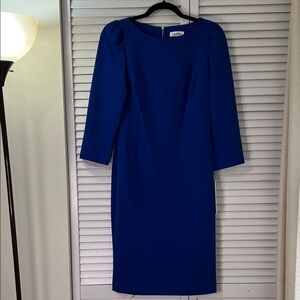 Calvin Klein Collection Royal Blue Long Sleeve Dress